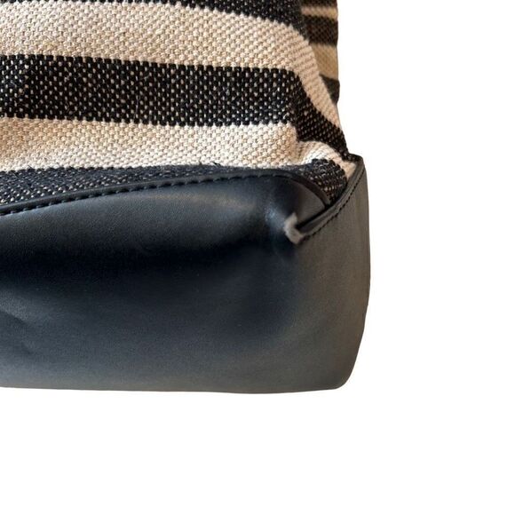 Nanette Lepore black creme striped purse cloth vegan leather - Picture 15 of 15